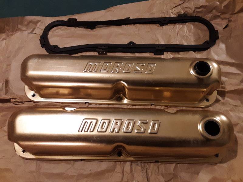 FOR SALE - Gold anodized small block moroso valve covers $120 shipped | For A Bodies Only ...