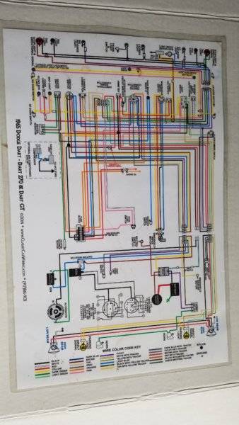 [SOLD] - 1965 Dodge Dart Color Laminated Wiring Diagram | For A Bodies