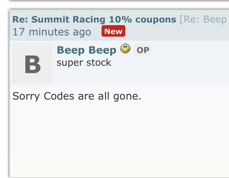 Summit/jegs coupon For A Bodies Only Mopar Forum