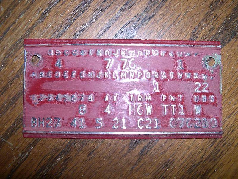 Dodge Truck Fender Tag Decoder