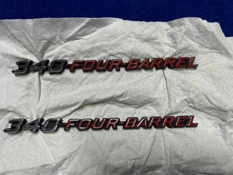 [SOLD] - 340 Four Barrel Hood Emblems | For A Bodies Only Mopar Forum