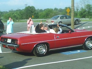 70 Cuda convertible Our wedding day