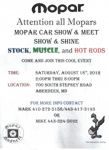 mopar party in aberdeen maryland